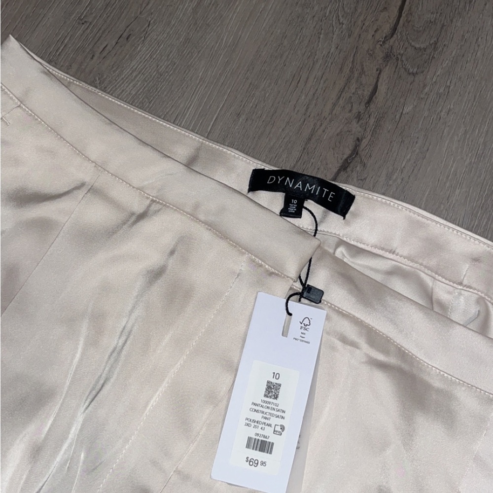 Dynamite Cream Satin Pants